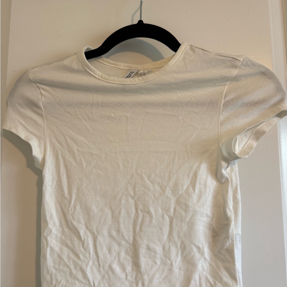 H&M Divided White Basic Cotton Tee